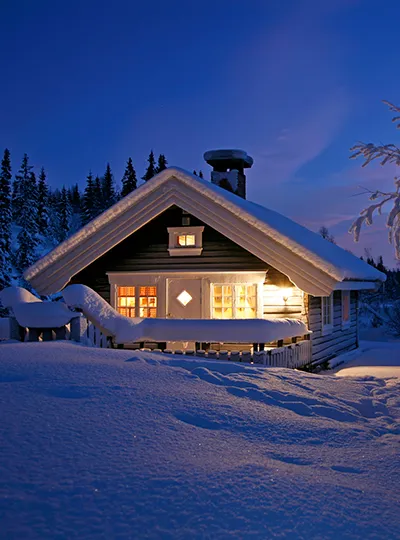 Snow-covered cottage near South Bruce Peninsula